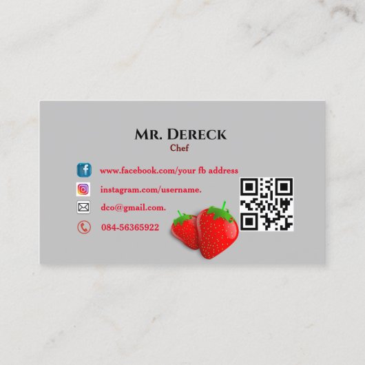 Chef-Visitekaartje Visitekaartje (Achterkant)