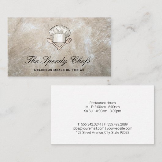 Chef | Visitekaartje voor levering van catering (Voorkant / Achterkant)