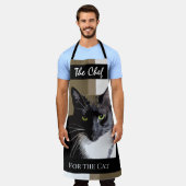 Chef voor het zwarte witte All-Over Print Schort v (Gedragen)