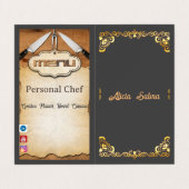 Chef voor Home Cooking Standaard Semi-Gloss Visitekaartje (Buitenkant ongevouwen)