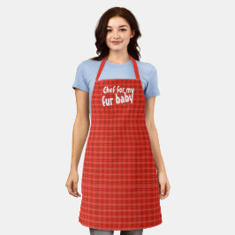 Chef voor mijn vacht Baby" Custom Red Plaid Schort
