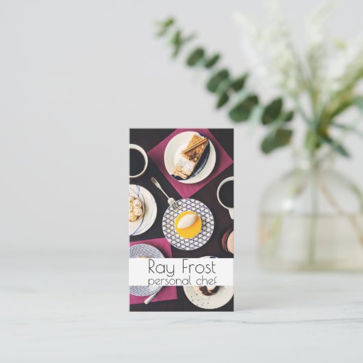 Chef voor persoonlijk gebruik, catering, Visitekaa Visitekaartje (Staand voorkant)