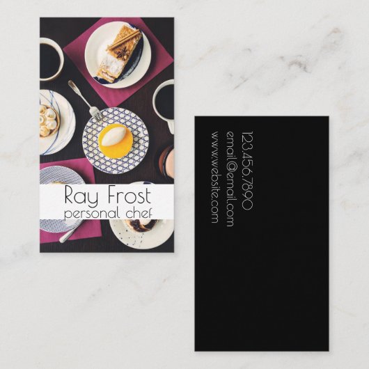 Chef voor persoonlijk gebruik, catering, Visitekaa Visitekaartje (Voorkant / Achterkant)