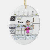 Chef - Vrouw, geen pet Keramisch Ornament (Rechts)