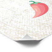 Chef was Hot Funny Kitchen Reviewen Spicy Peppers Perfect Poster (Hoek)