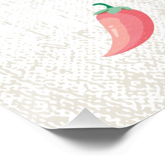 Chef was Hot Funny Kitchen Reviewen Spicy Peppers Perfect Poster (Hoek)