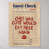 Chef Was Leuk Zou Hier Weer Eten Poster (Voorkant)