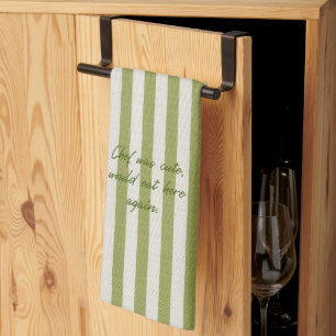 'Chef was leuk, zou hier weer eten' Vintage Groen Theedoek