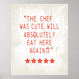 CHEF WAS SCHATTIG GRAPPIGE KEUKEN 5 STERREN REVIEW POSTER