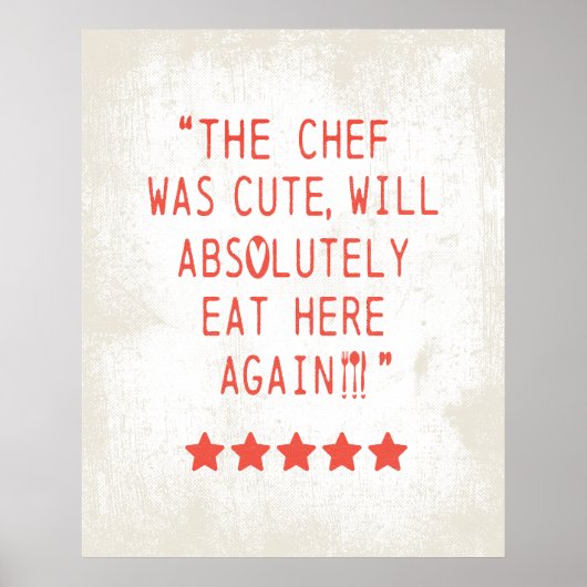CHEF WAS SCHATTIG GRAPPIGE KEUKEN 5 STERREN REVIEW POSTER (Voorkant)