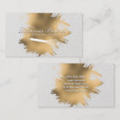 Chef Whisk | Goud Folie Spatten | Witte Textuur Visitekaartje (Voorkant / Achterkant)