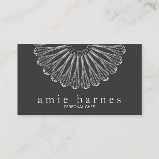 Chef Whisk Logo Black Catering Visitekaartje (Voorkant)