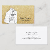 Chef Wine Sommelier Modern Gold Glitter Visitekaartje (Voorkant / Achterkant)