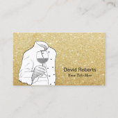 Chef Wine Sommelier Modern Gold Glitter Visitekaartje (Voorkant)