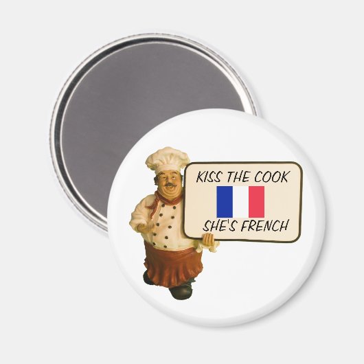 Chef zegt kus de Franse kok Magneet (Voorkant / Achterkant)