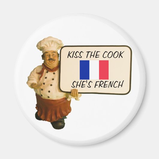 Chef zegt kus de Franse kok Magneet (Voorkant)