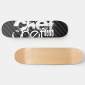 Chef; Zwart & Donkergrijze strepen Skateboard (Horizontaal)