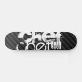 Chef; Zwart & Donkergrijze strepen Skateboard (Horizontaal)