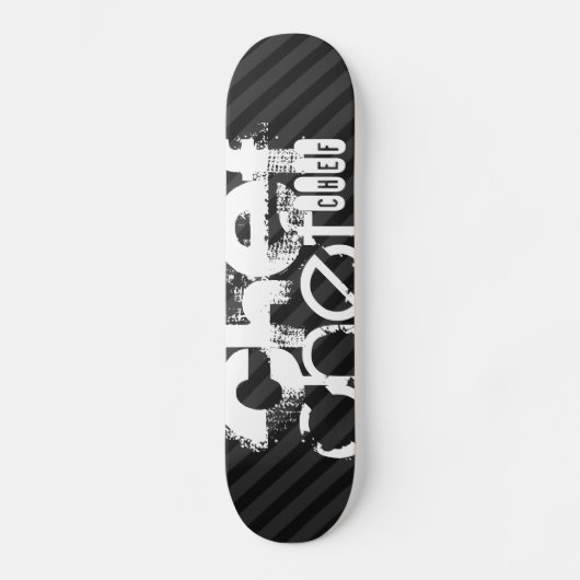 Chef; Zwart & Donkergrijze strepen Skateboard (Voorkant)