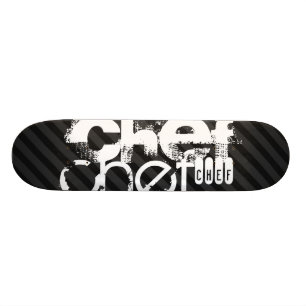 Chef; Zwart & Donkergrijze strepen Skateboard