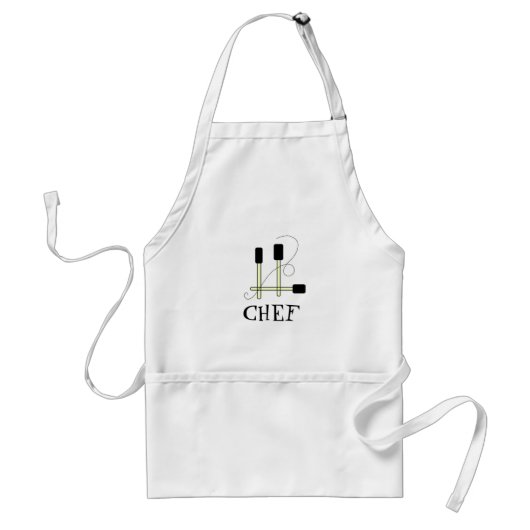 Chef - Zwarte Spatels Standaard Schort (Voorkant)