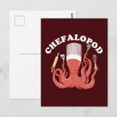 Chefalopod | Octopus Chef Funny Pun Briefkaart (Voorkant / Achterkant)