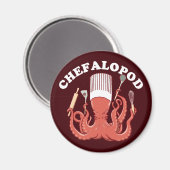 Chefalopod | Octopus Chef Funny Pun Magneet (Voorkant / Achterkant)