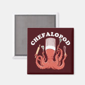 Chefalopod | Octopus Chef Funny Pun Magneet (Voorkant / Achterkant)