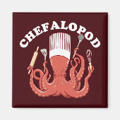 Chefalopod | Octopus Chef Funny Pun Magneet (Voorkant)