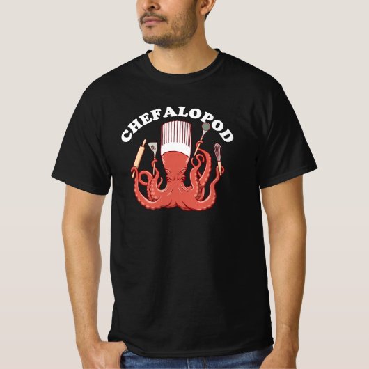 Chefalopod | Octopus Chef Funny Pun T-shirt (Voorkant)