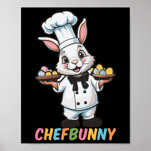 Chefbunny Cook Hare Funny Paasdag Mannen Vrouwen E Poster (Voorkant)
