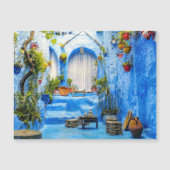 Chefchaouen Blue City Marokko Oil Painting Boho (Voorkant)