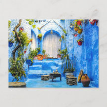 Chefchaouen Blue City Marokko Oil Painting Boho