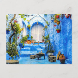Chefchaouen Blue City Marokko Oil Painting Boho Briefkaart