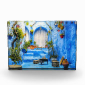 Chefchaouen Blue City Marokko Oil Painting Boho Fotoblokken (Voorkant)