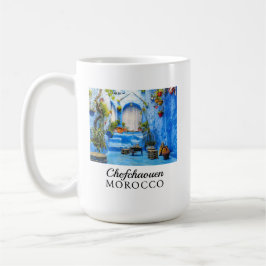 Chefchaouen Blue City Marokko Oil Painting Boho Koffiemok