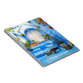Chefchaouen Blue City Marokko Oil Painting Boho Notitieboek (Rechterzijde)