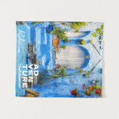 Chefchaouen Blue City Marokko Oil Painting Boho Wandkleed (Voorkant (horizontaal))