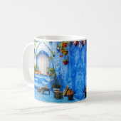 Chefchaouen Blue City Marokko Painting Bohemian Koffiemok (Voorkant links)