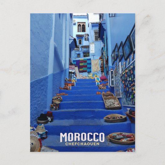 Chefchaouen De Marokkaanse Blauwe Stad Groeten Briefkaart (Voorkant)