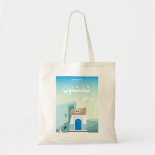 Chefchaouen Magie – Handgetekende Marokkaanse Tote Bag