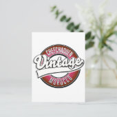 chefchaouen maroc vintage logo briefkaart (Staand voorkant)