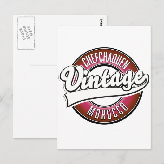chefchaouen maroc vintage logo briefkaart (Voorkant / Achterkant)