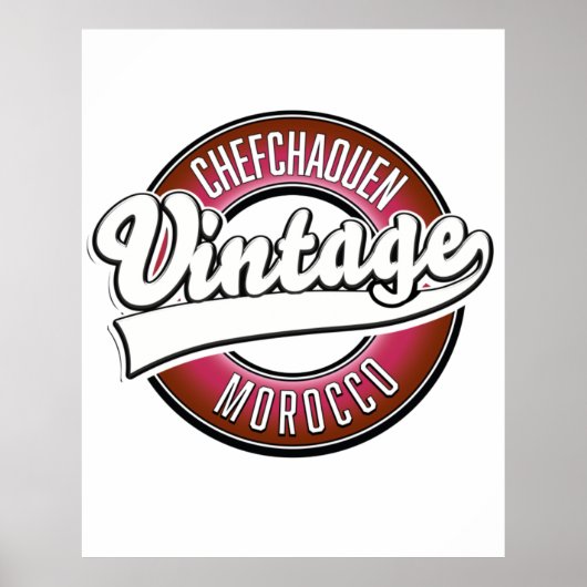 chefchaouen maroc vintage logo poster (Voorkant)