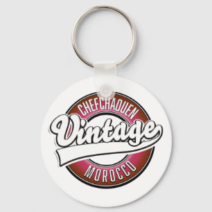 chefchaouen maroc vintage logo sleutelhanger