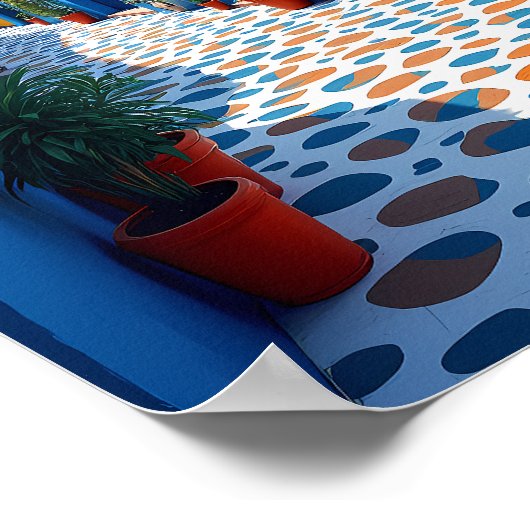 Chefchaouen Marokkaanse Blauwe Stad - Levendig Rei Poster (Hoek)