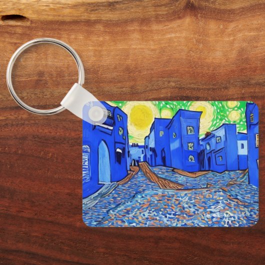 Chefchaouen, Marokko op een sleutelring Sleutelhanger (Achterkant)