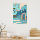Chefchaouen Marokko Reisposter Poster (Keuken)