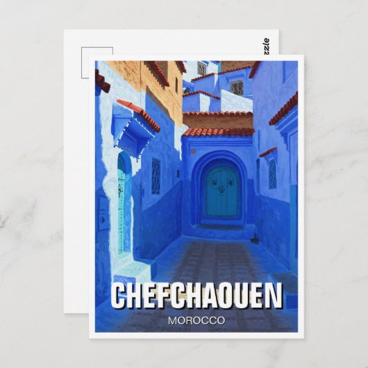 Chefchaouen Marokko Reizen Briefkaart (Voorkant / Achterkant)
