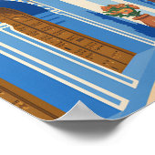 Chefchaouen Marokko Retro Reisposter Kunst Poster (Hoek)